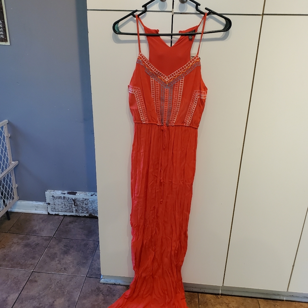 Womens long spaghetti strap dress
